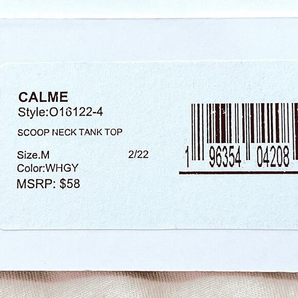 Johnny Was Calme Scoop Neck High-Low Cotton Tank Top Ivory Cream Womens Sz M NWT - Picture 6 of 7